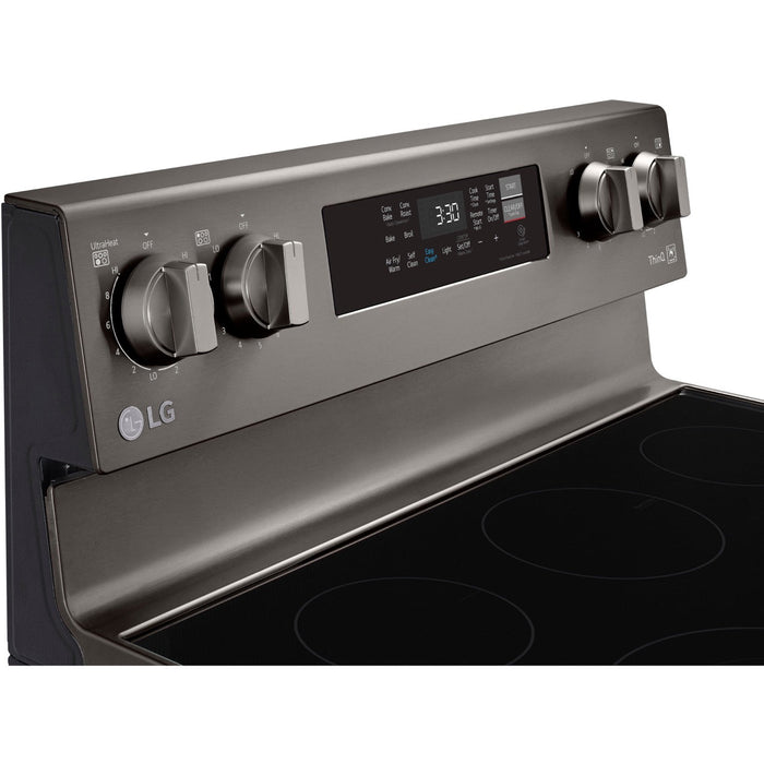 LG 30 in. 6.3-Cu. Ft. Electric Smart Range with EasyClean and AirFry Black Stainless Steel