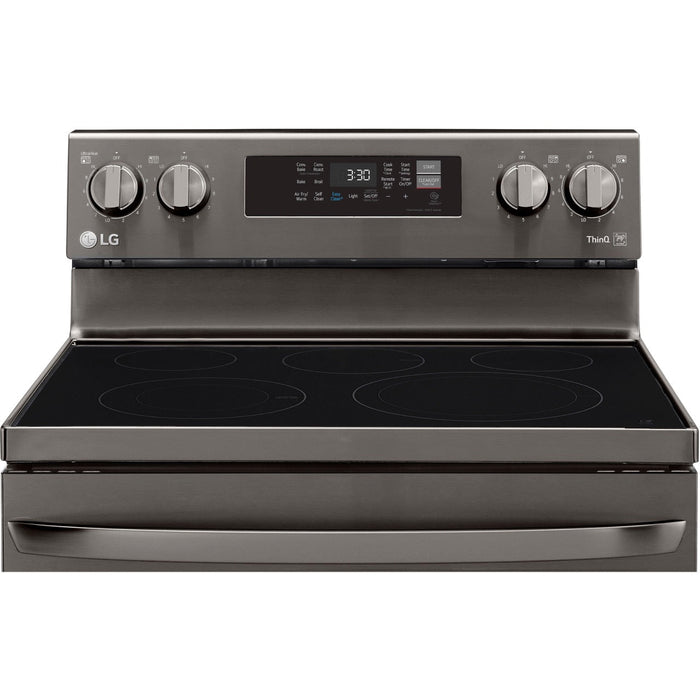 LG 30 in. 6.3-Cu. Ft. Electric Smart Range with EasyClean and AirFry Black Stainless Steel