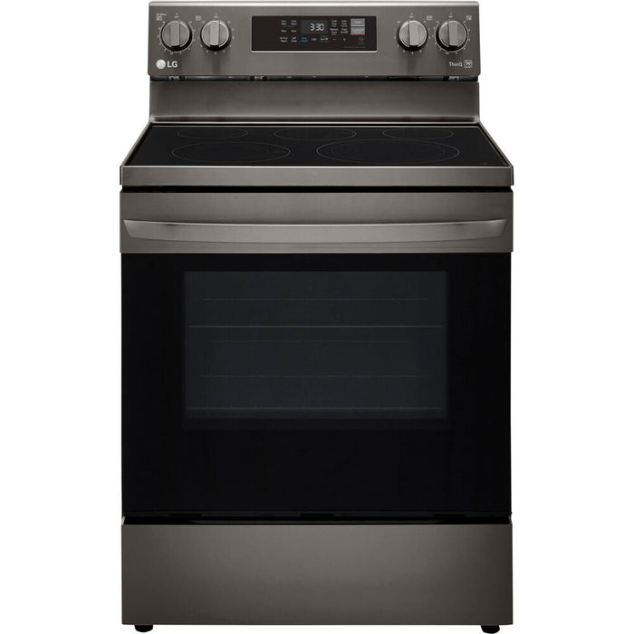 LG 30 in. 6.3-Cu. Ft. Electric Smart Range with EasyClean and AirFry Black Stainless Steel