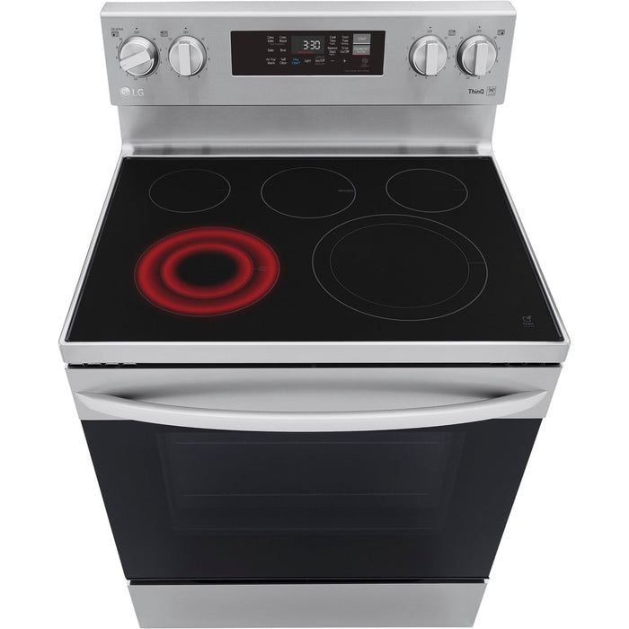 LG 30 in. 6.3-Cu. Ft. Electric Smart Range with EasyClean and AirFry Stainless Steel