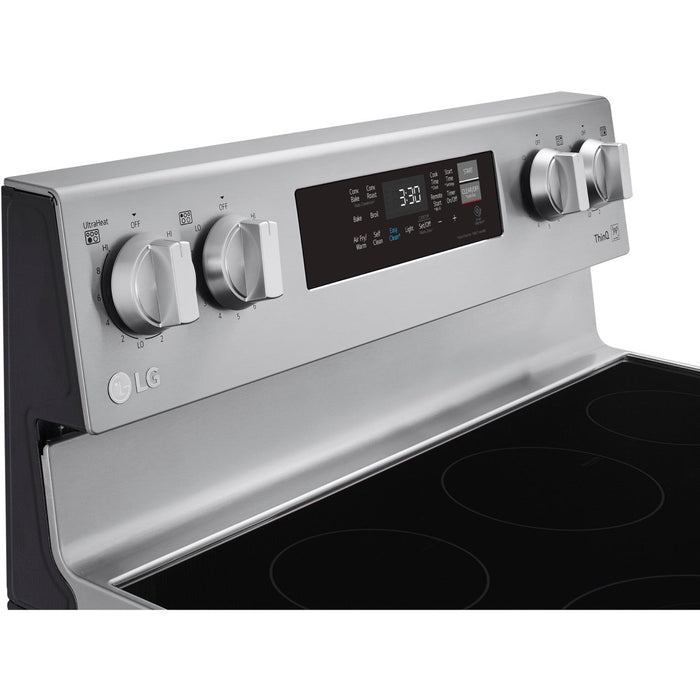 LG 30 in. 6.3-Cu. Ft. Electric Smart Range with EasyClean and AirFry Stainless Steel