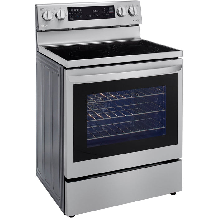 LG 30 in. 6.3-Cu. Ft. Electric Smart Range with InstaView and AirFry, Stainless Steel