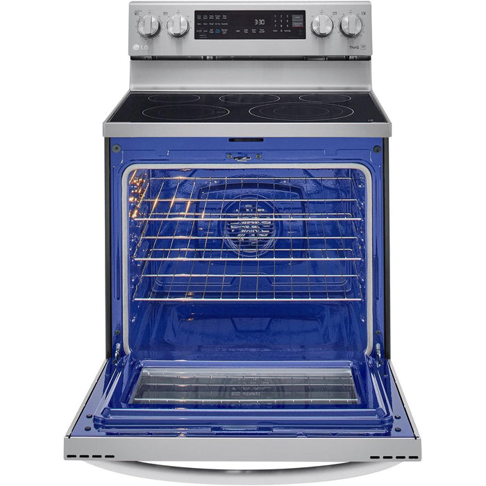 LG 30 in. 6.3-Cu. Ft. Electric Smart Range with InstaView and AirFry, Stainless Steel