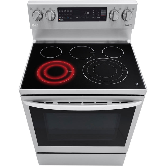 LG 30 in. 6.3-Cu. Ft. Electric Smart Range with InstaView and AirFry, Stainless Steel