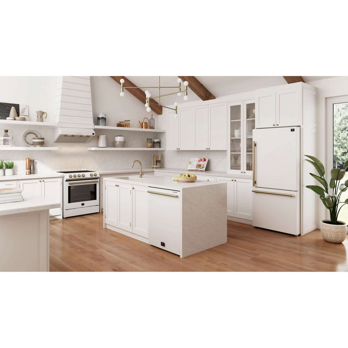 Forno Pozzo 24 " Built-In Tall Tub Top Control White Dishwasher, 49 dBA in Stainless Steel