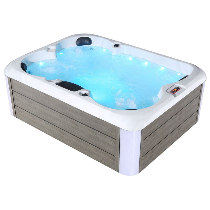 Empava Luxury  Outdoor Freestanding 4-Person Rectangle Hot Tub in Grey