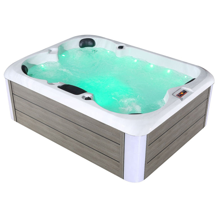 Empava Luxury  Outdoor Freestanding 4-Person Rectangle Hot Tub in Grey