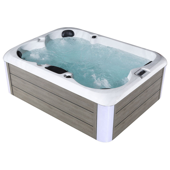 Empava Luxury  Outdoor Freestanding 4-Person Rectangle Hot Tub in Grey