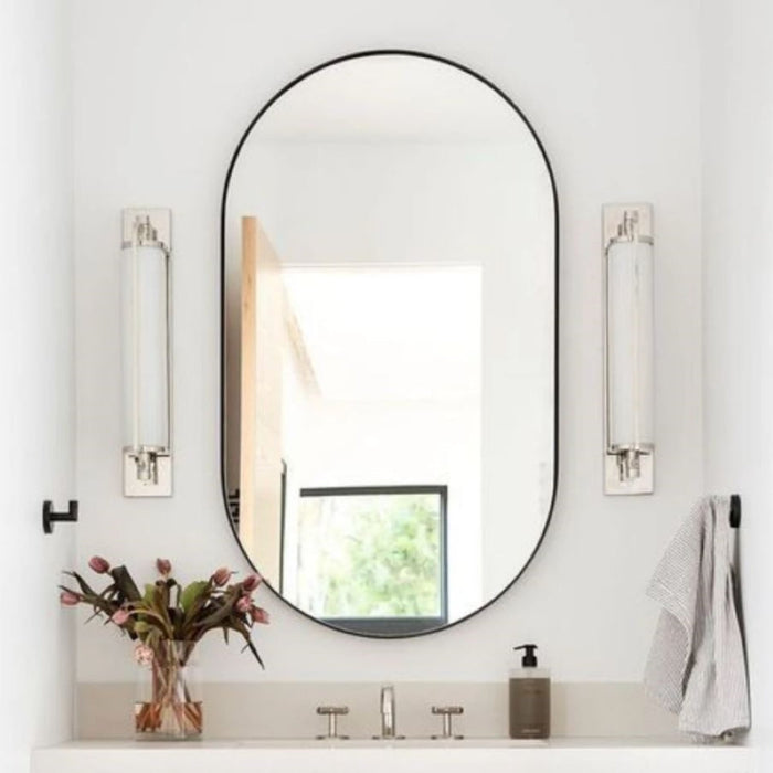 Design Element Vera 24" x 32" Oval Vanity Mirror with Metal Frame