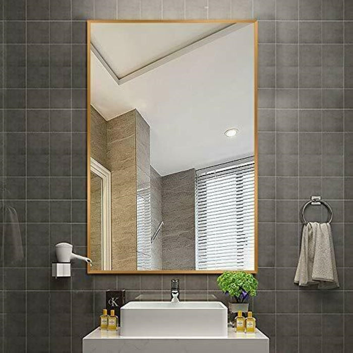 Design Element Vera 24" x 32" Rectangular Vanity Mirror with Modern Metal Frame