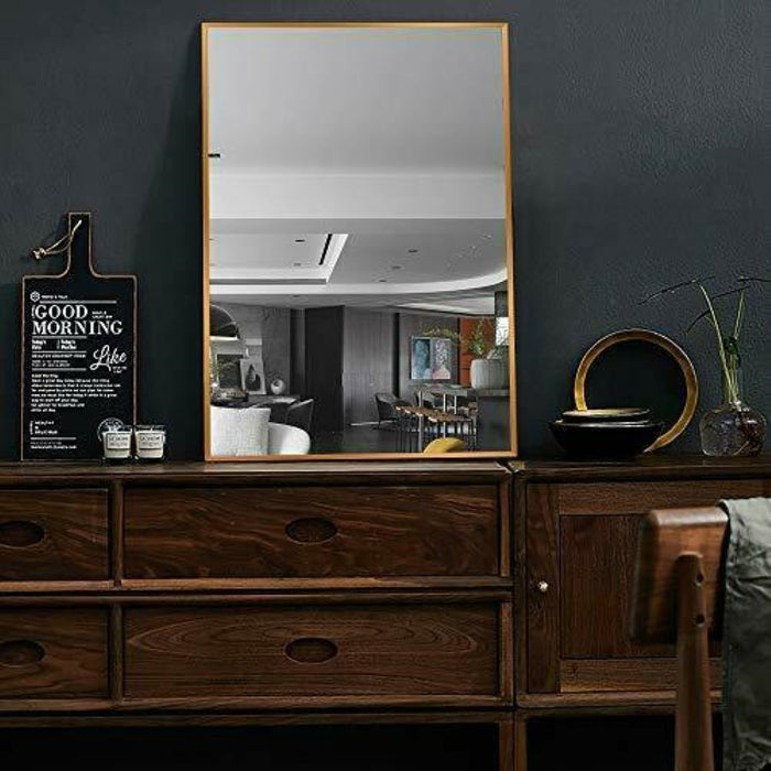 Design Element Vera 24" x 32" Rectangular Vanity Mirror with Modern Metal Frame