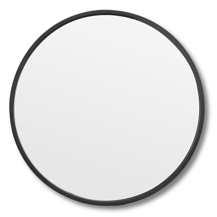 Design Element Vera 28" x 28" Round Vanity Mirror with Stainless Steel Frame