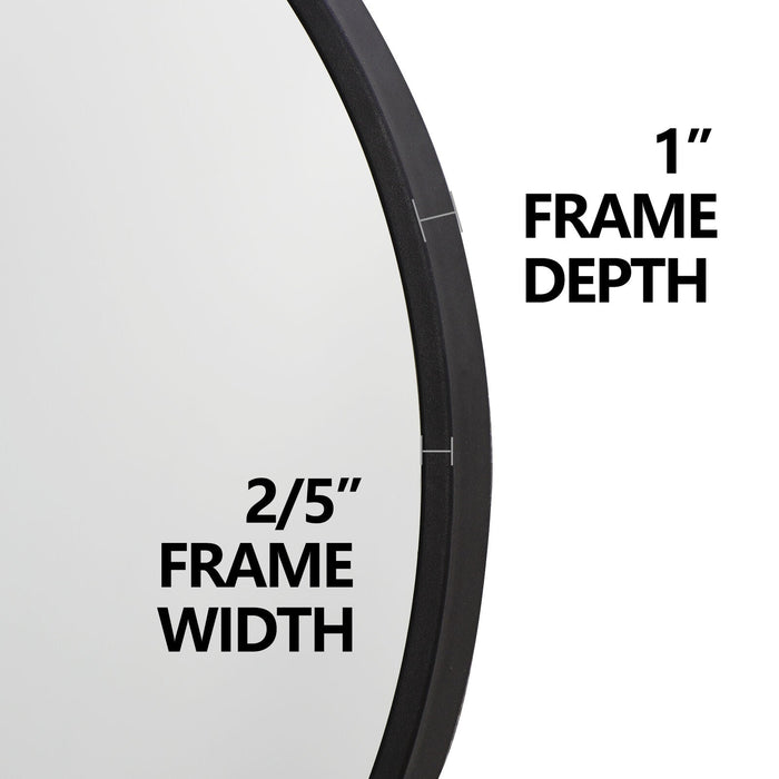 Design Element Vera 28" x 28" Round Vanity Mirror with Stainless Steel Frame