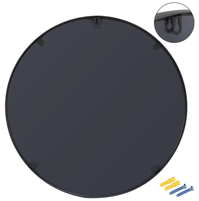 Design Element Vera 28" x 28" Round Vanity Mirror with Stainless Steel Frame