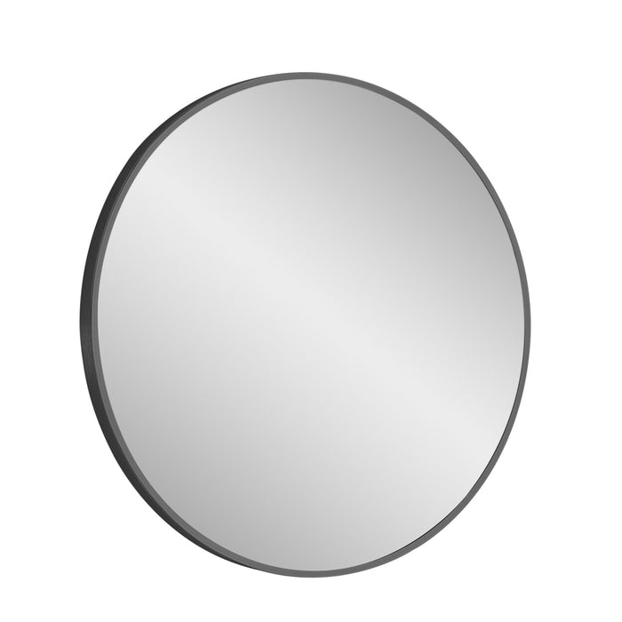 Design Element Vera 28" x 28" Round Vanity Mirror with Stainless Steel Frame