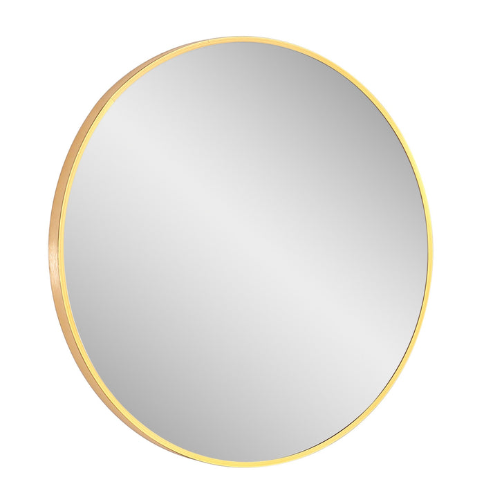 Design Element Vera 28" x 28" Round Vanity Mirror with Stainless Steel Frame