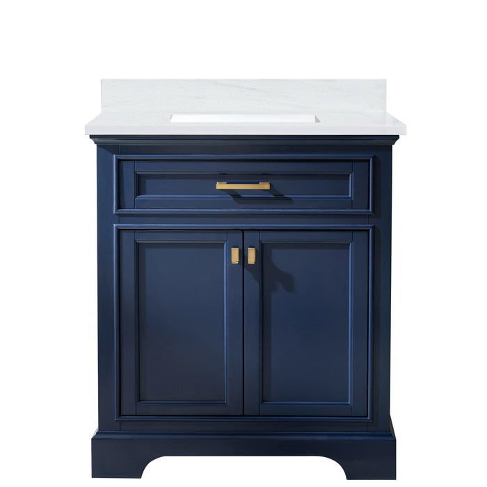 Milano 30" Single Sink Vanity with White Quartz Countertop