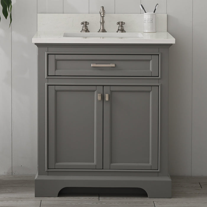 Milano 30" Single Sink Vanity with White Quartz Countertop