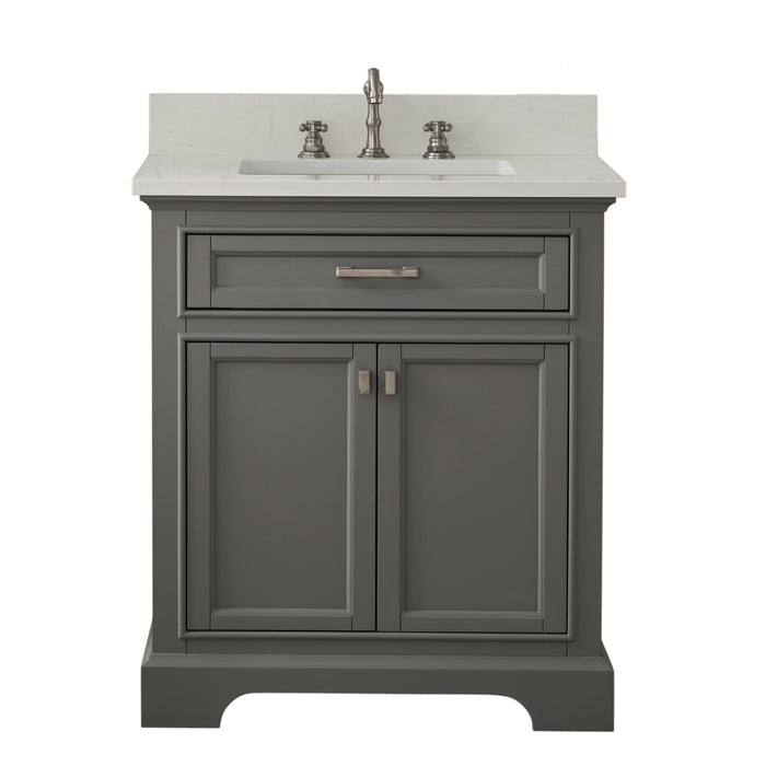 Milano 30" Single Sink Vanity with White Quartz Countertop