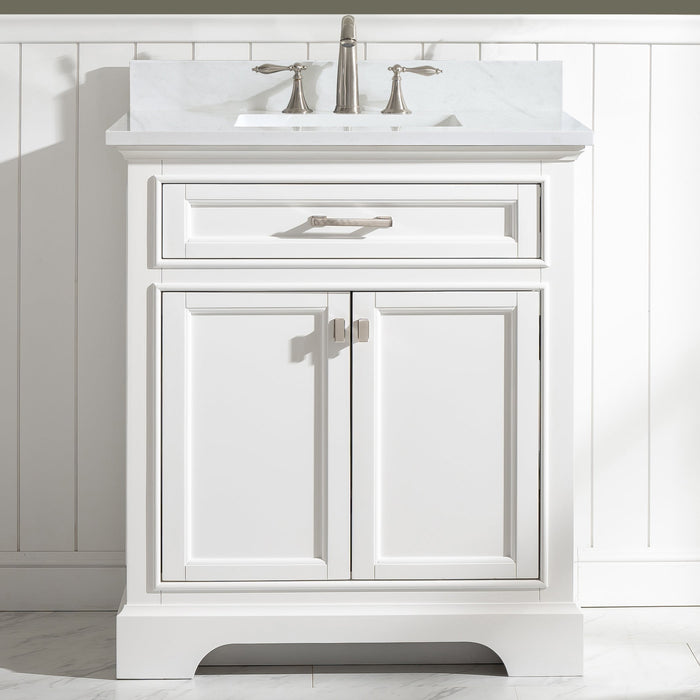 Milano 30" Single Sink Vanity with White Quartz Countertop