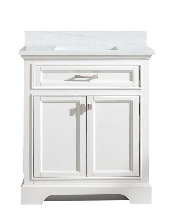 Milano 30" Single Sink Vanity with White Quartz Countertop