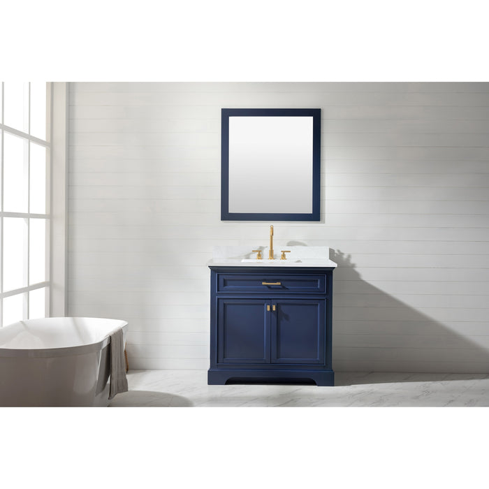 Milano 36" Single Sink Vanity with White Quartz Countertop