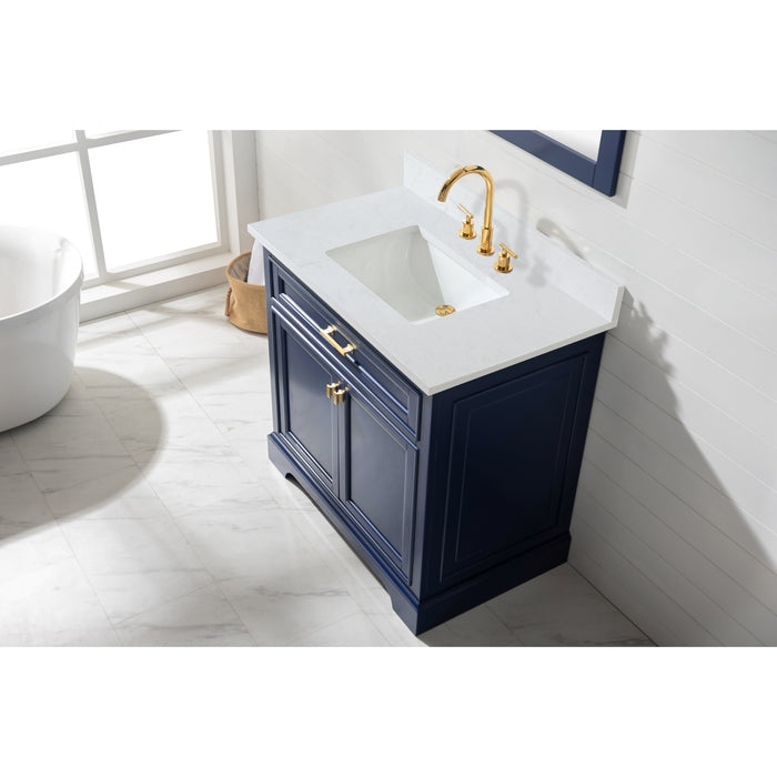 Milano 36" Single Sink Vanity with White Quartz Countertop