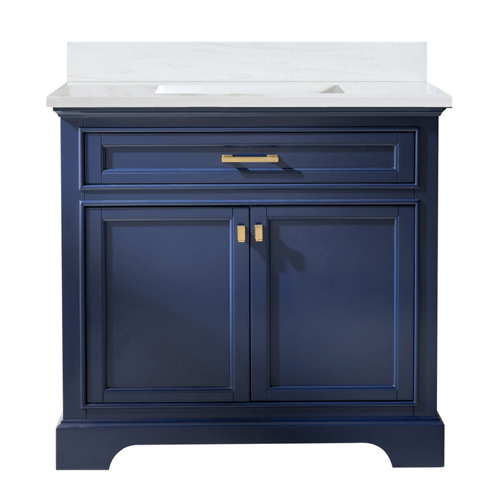 Milano 36" Single Sink Vanity with White Quartz Countertop