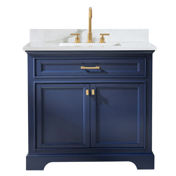 Milano 36" Single Sink Vanity with White Quartz Countertop