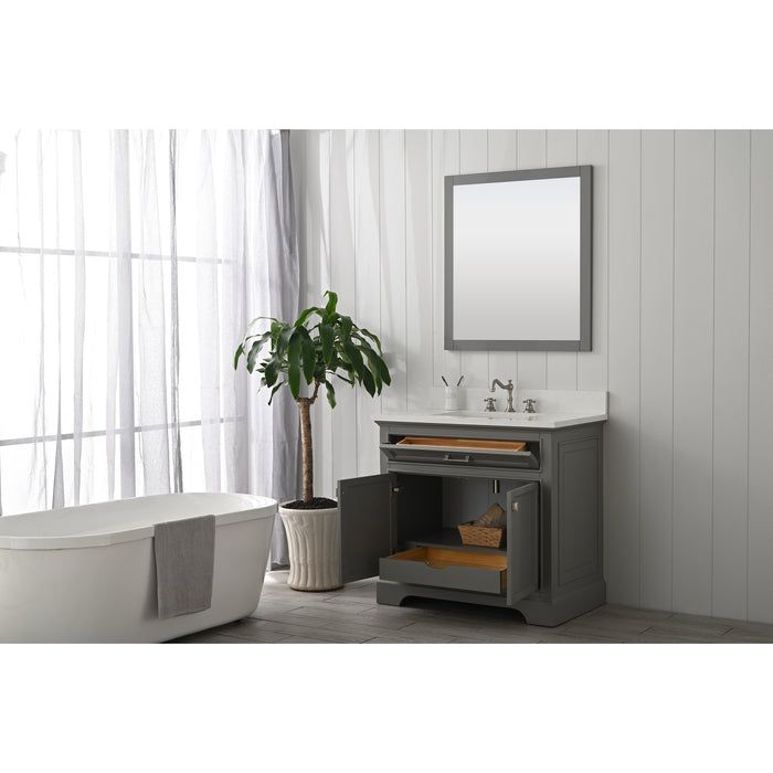 Milano 36" Single Sink Vanity with White Quartz Countertop