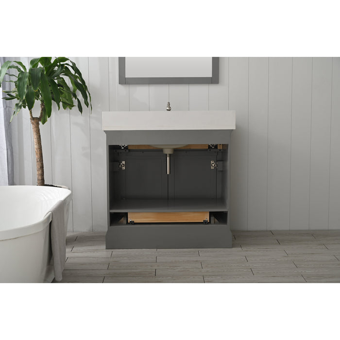 Milano 36" Single Sink Vanity with White Quartz Countertop