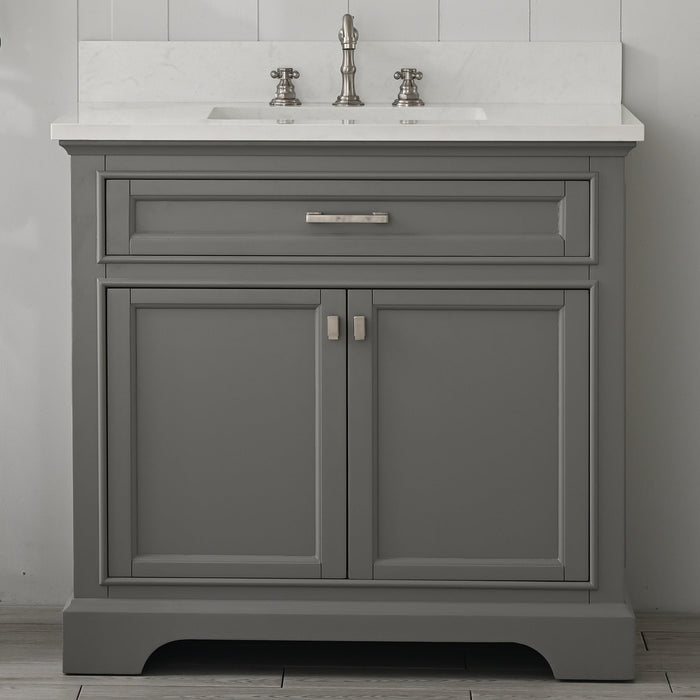 Milano 36" Single Sink Vanity with White Quartz Countertop