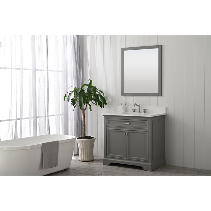 Milano 36" Single Sink Vanity with White Quartz Countertop