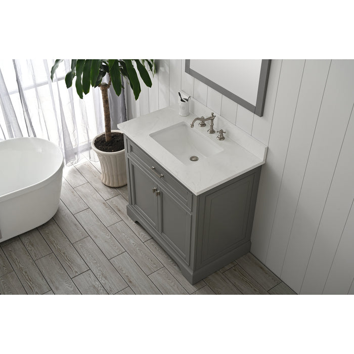 Milano 36" Single Sink Vanity with White Quartz Countertop