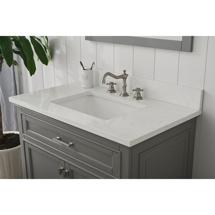 Milano 36" Single Sink Vanity with White Quartz Countertop