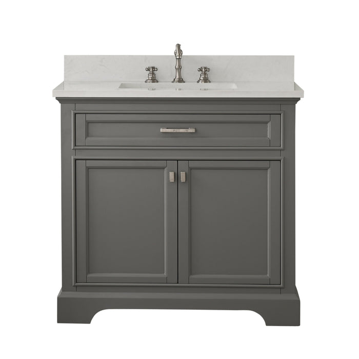 Milano 36" Single Sink Vanity with White Quartz Countertop