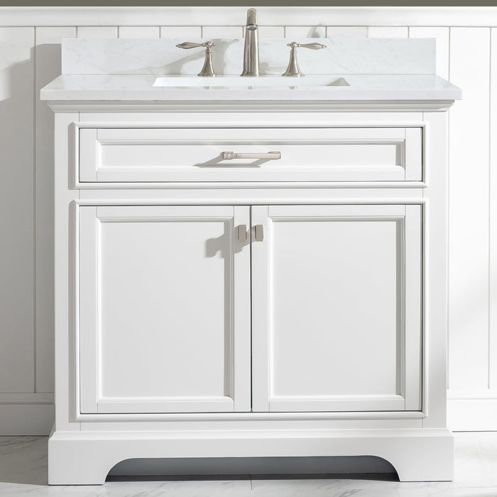 Milano 36" Single Sink Vanity with White Quartz Countertop