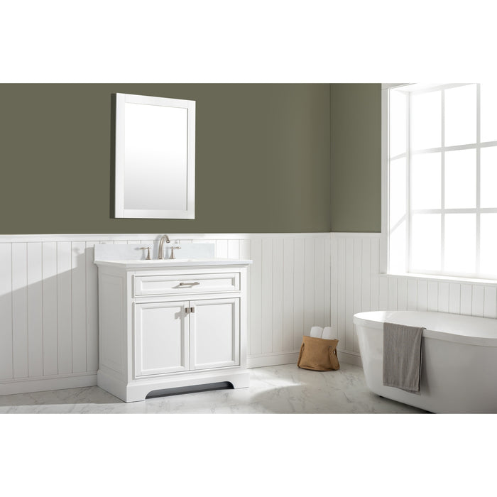 Milano 36" Single Sink Vanity with White Quartz Countertop