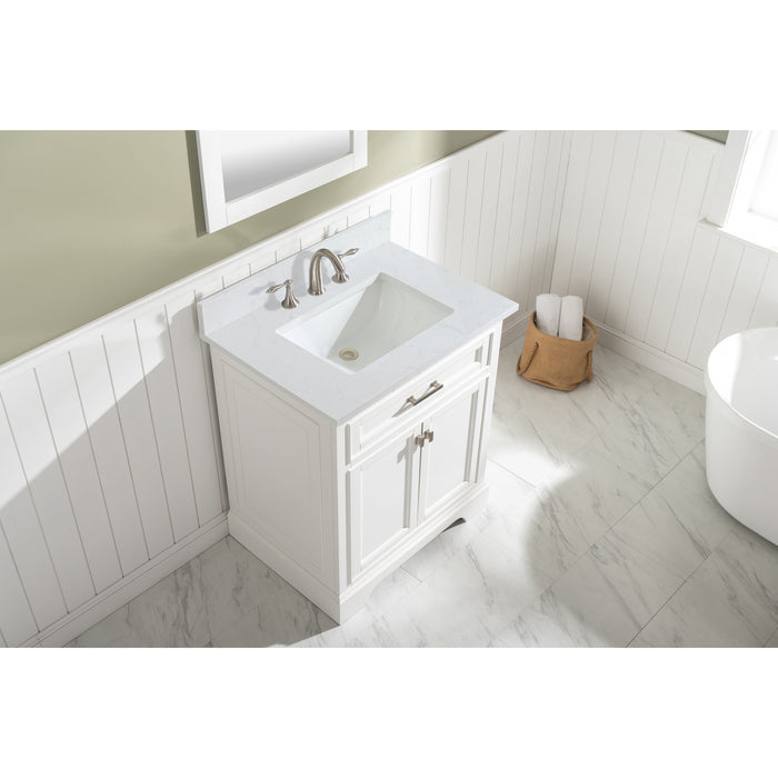 Milano 36" Single Sink Vanity with White Quartz Countertop