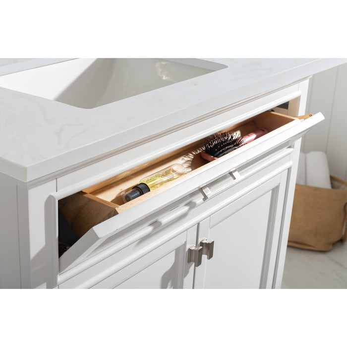 Milano 36" Single Sink Vanity with White Quartz Countertop