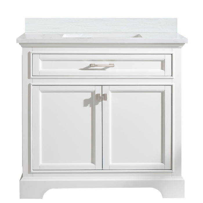 Milano 36" Single Sink Vanity with White Quartz Countertop