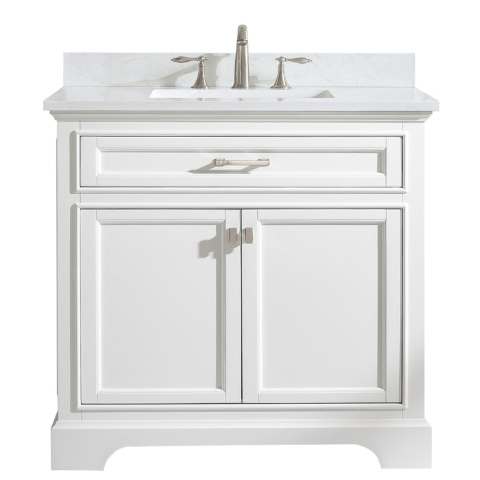 Milano 36" Single Sink Vanity with White Quartz Countertop