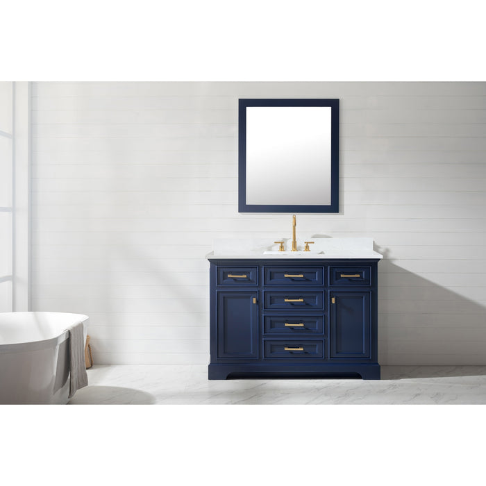 Milano 48" Single Sink Vanity with White Quartz Countertop