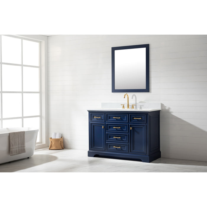 Milano 48" Single Sink Vanity with White Quartz Countertop