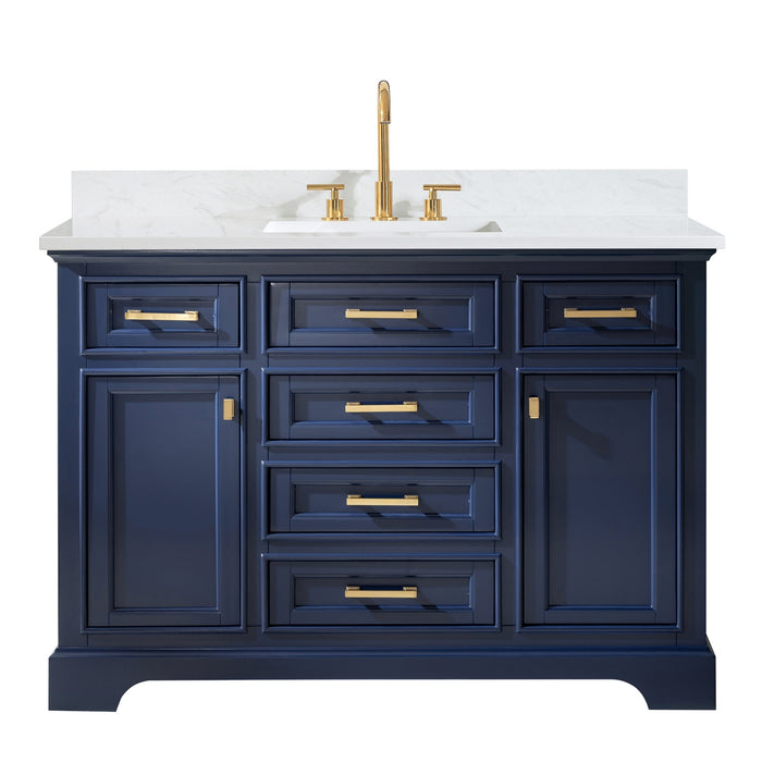 Milano 48" Single Sink Vanity with White Quartz Countertop