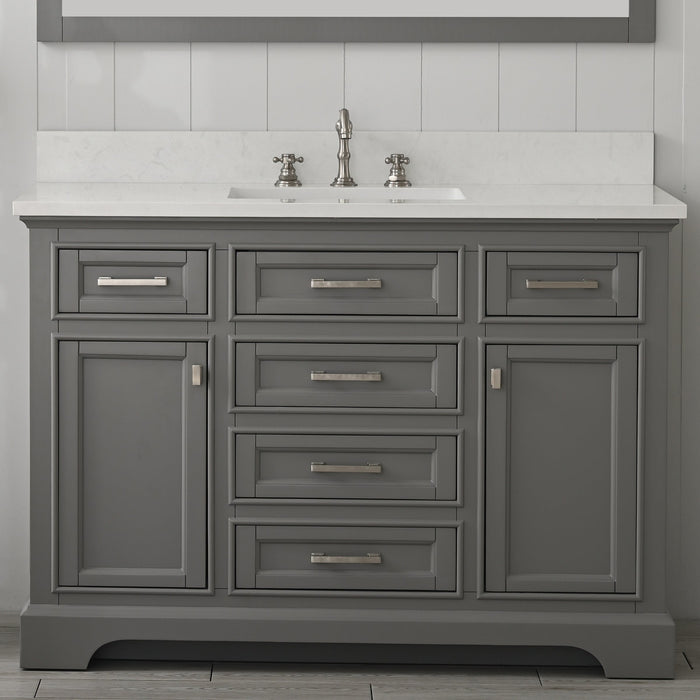 Milano 48" Single Sink Vanity with White Quartz Countertop