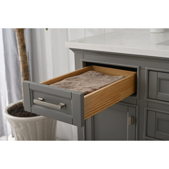 Milano 48" Single Sink Vanity with White Quartz Countertop