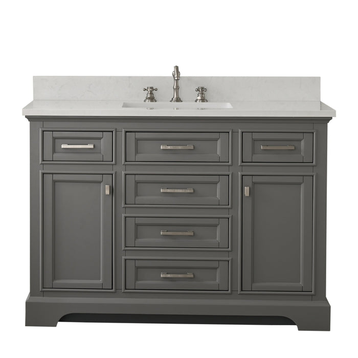 Milano 48" Single Sink Vanity with White Quartz Countertop