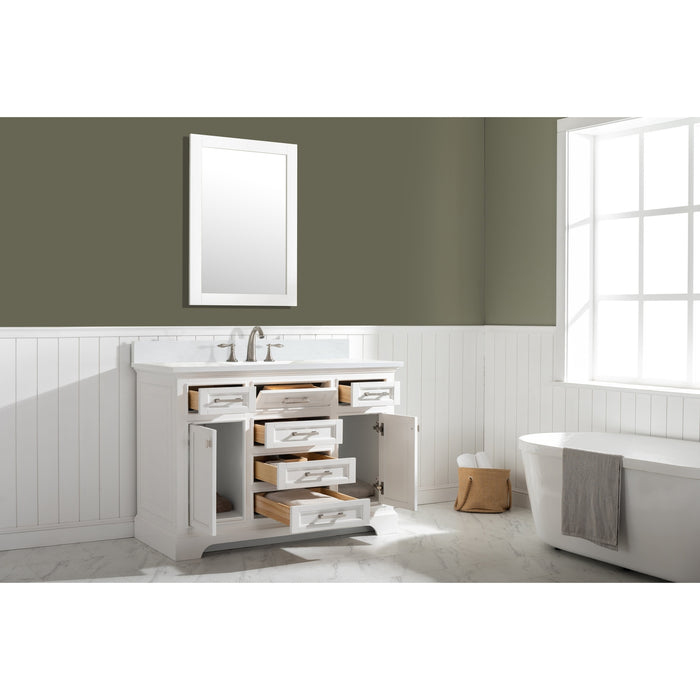 Milano 48" Single Sink Vanity with White Quartz Countertop