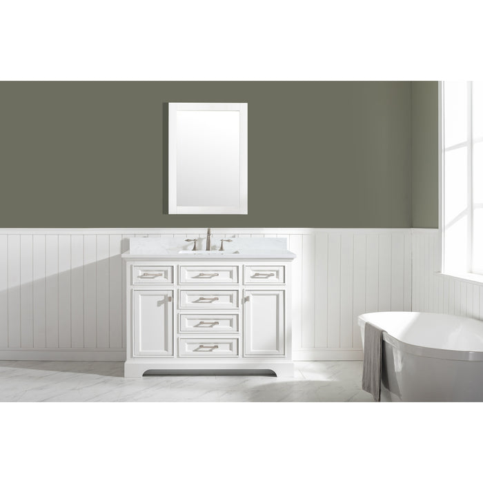 Milano 48" Single Sink Vanity with White Quartz Countertop